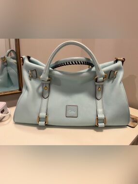 Dooney & Bourke Florentine Large Satchel Leather Pale Blue